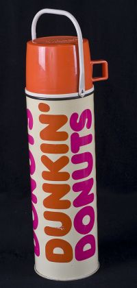 Dunkin Donuts King Seeley Metal Glass Tall Thermos Vintage